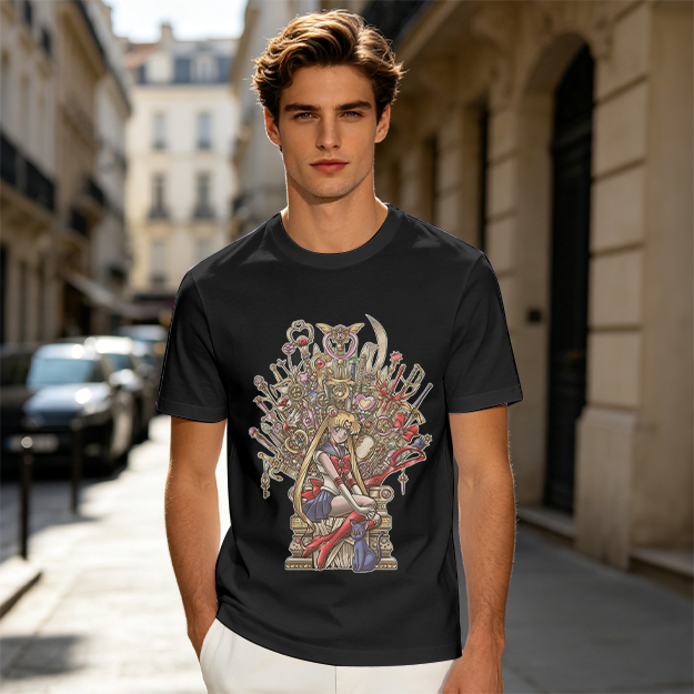 Olive T-Shirt with Sailor Moon Throne Art Print