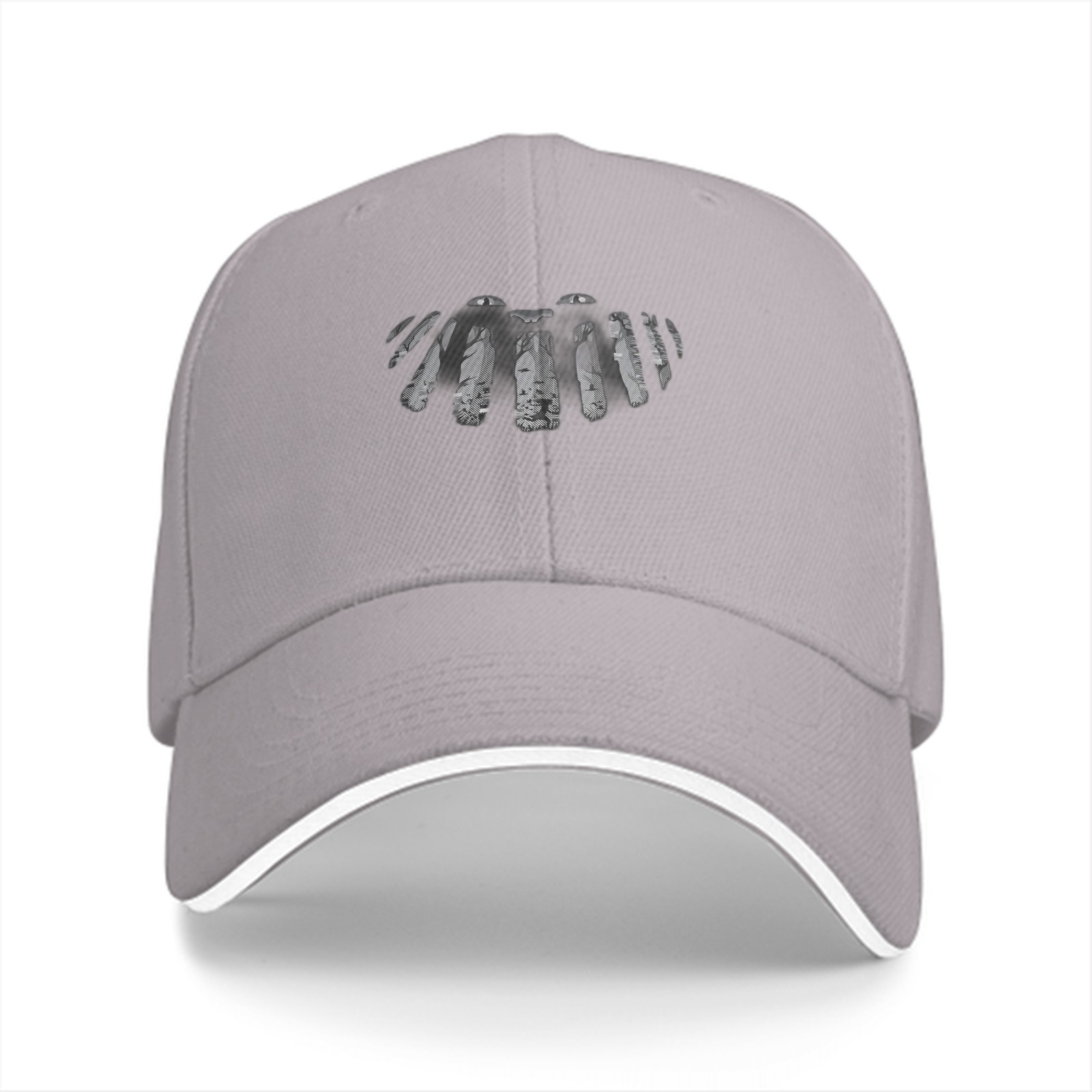Black Baseball Cap With Distressed Skeleton Hand Print Design