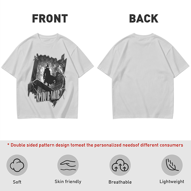 Olive T-Shirt Featuring Spider Noir Silhouette on City Rooftop