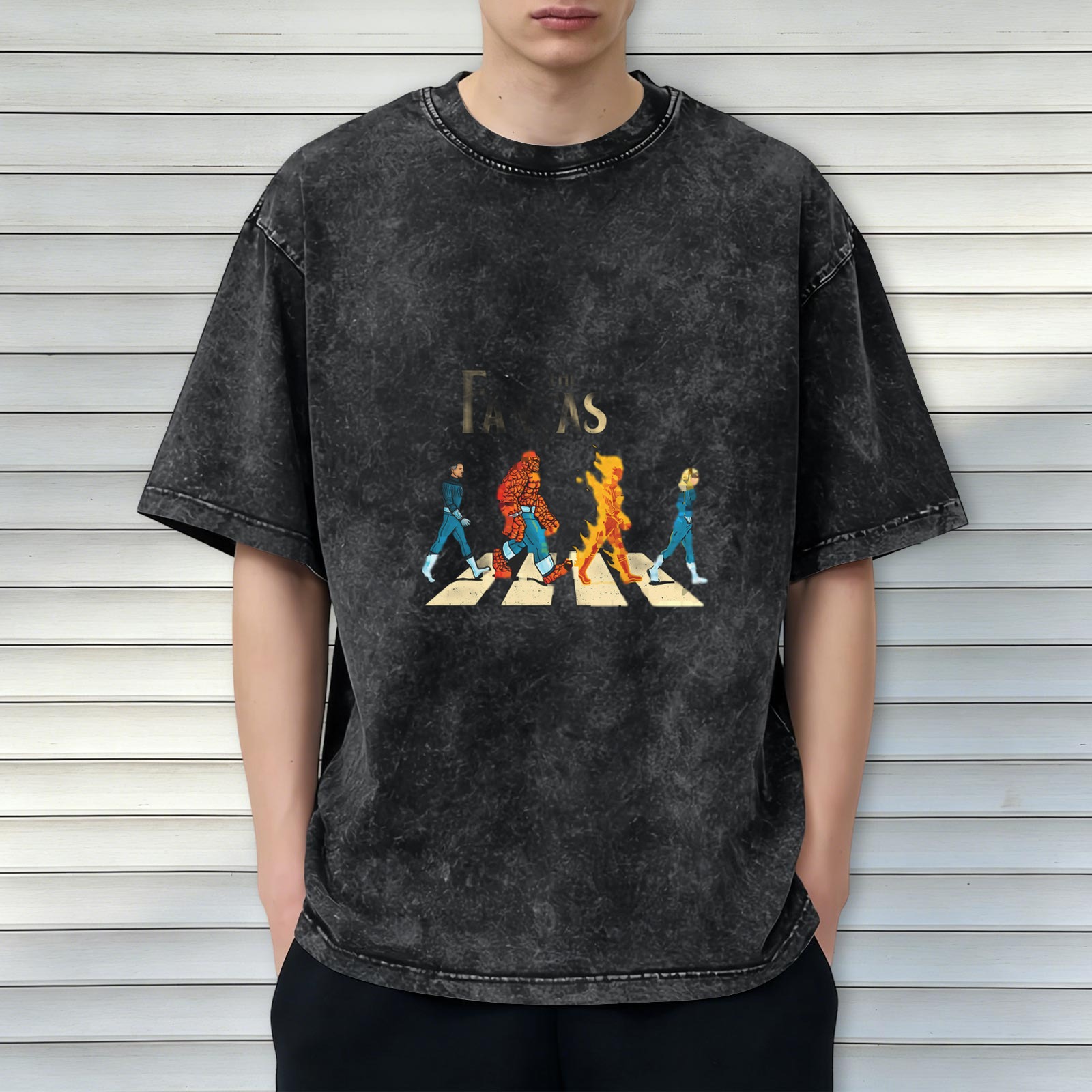 Fantastic Four Abbey Road Parody Vintage Wash T-Shirt