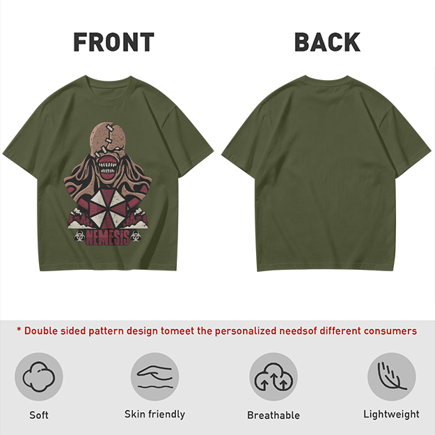 Resident Evil Nemesis Graphic Military Green T-Shirt
