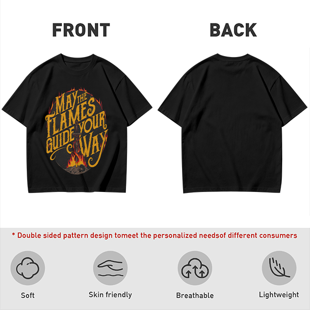 May The Flames Guide Your Way Graphic Olive T-Shirt