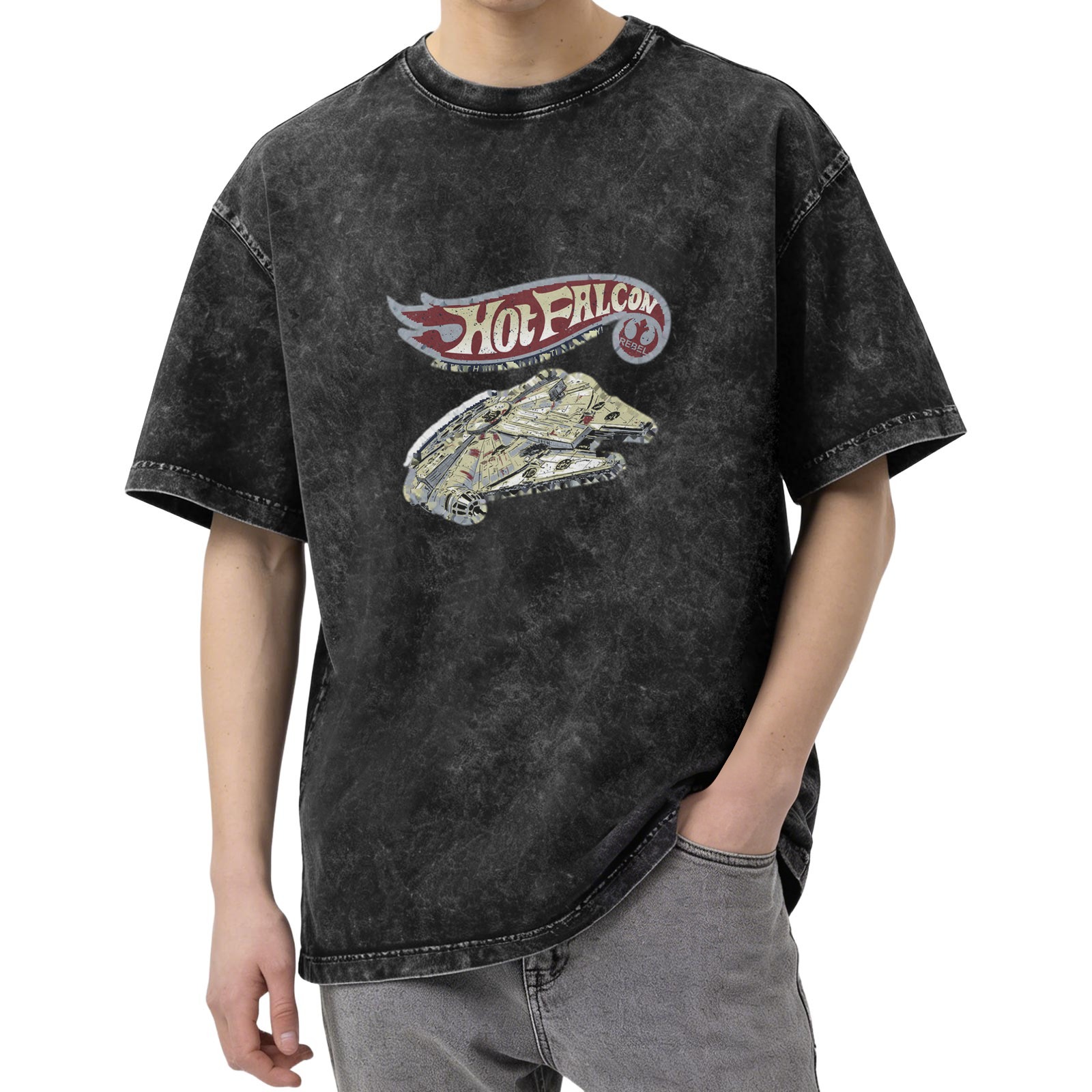 Vintage Style Hot Falcon Millennium Falcon Graphic T-Shirt