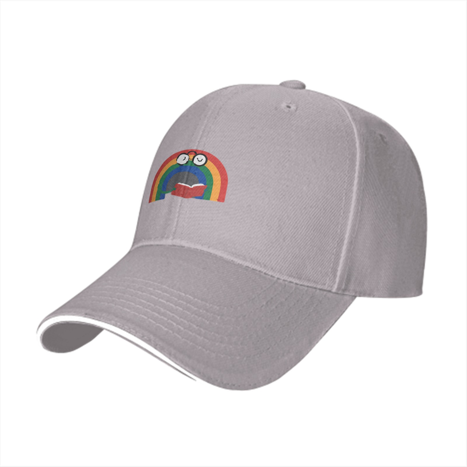 Black Baseball Cap With Reading Rainbow Graphic Design