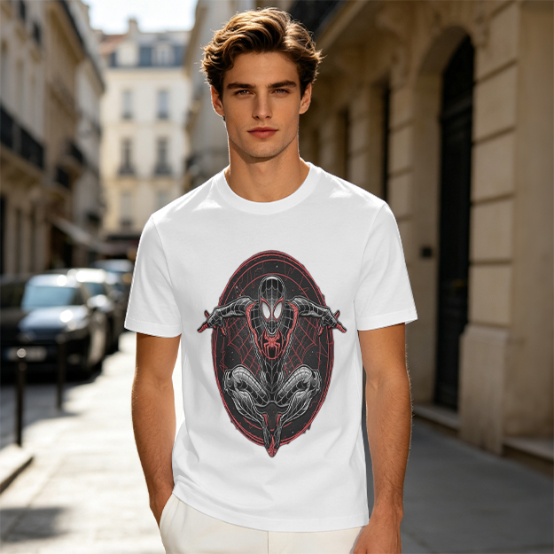 Olive T-Shirt With Spider-Man Miles Morales Graphic Print