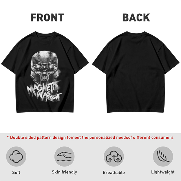 Olive Magneto Graphic T-Shirt with 'Magneto Was Right' Print