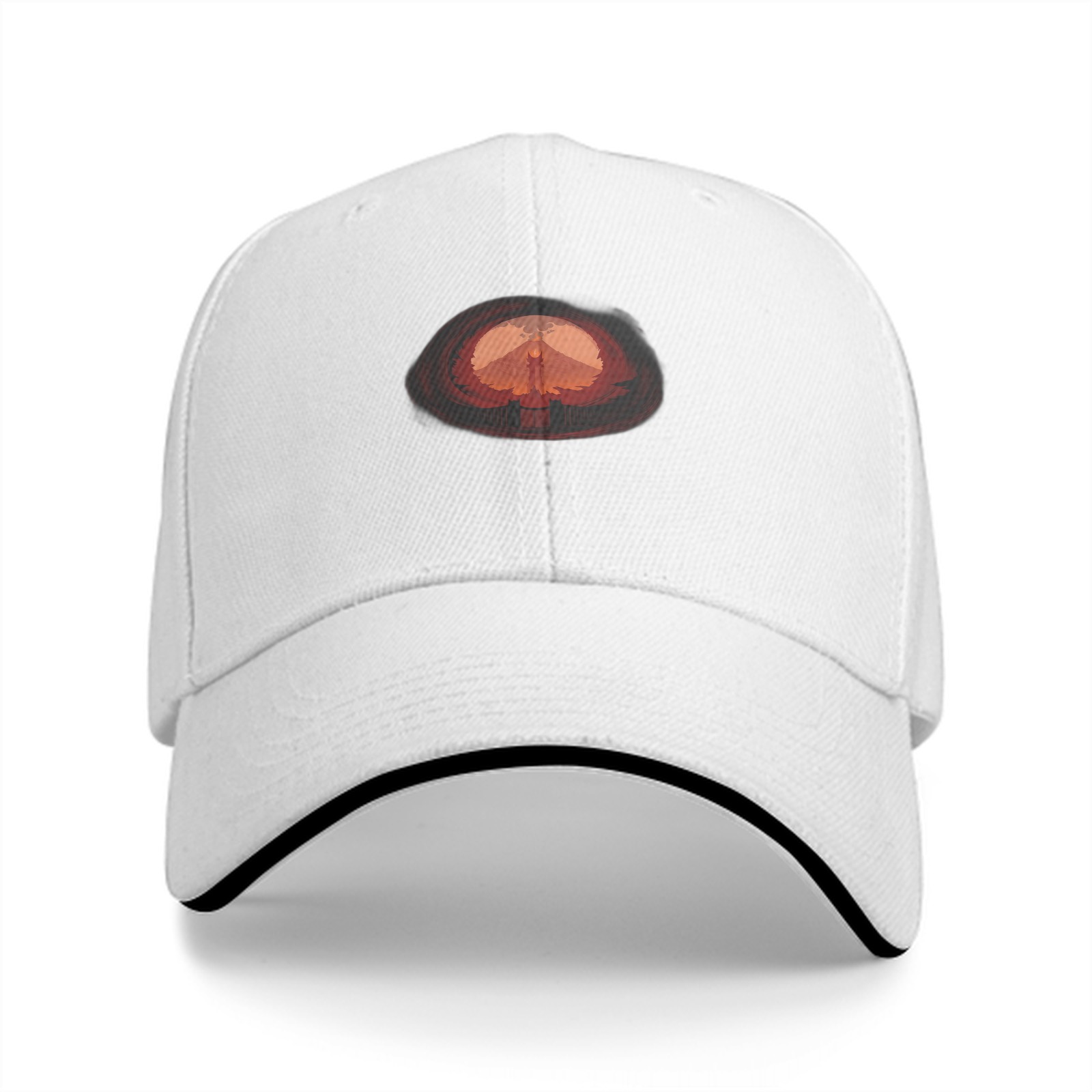 Black Baseball Cap with Volcanic Mushroom Cloud Graphic