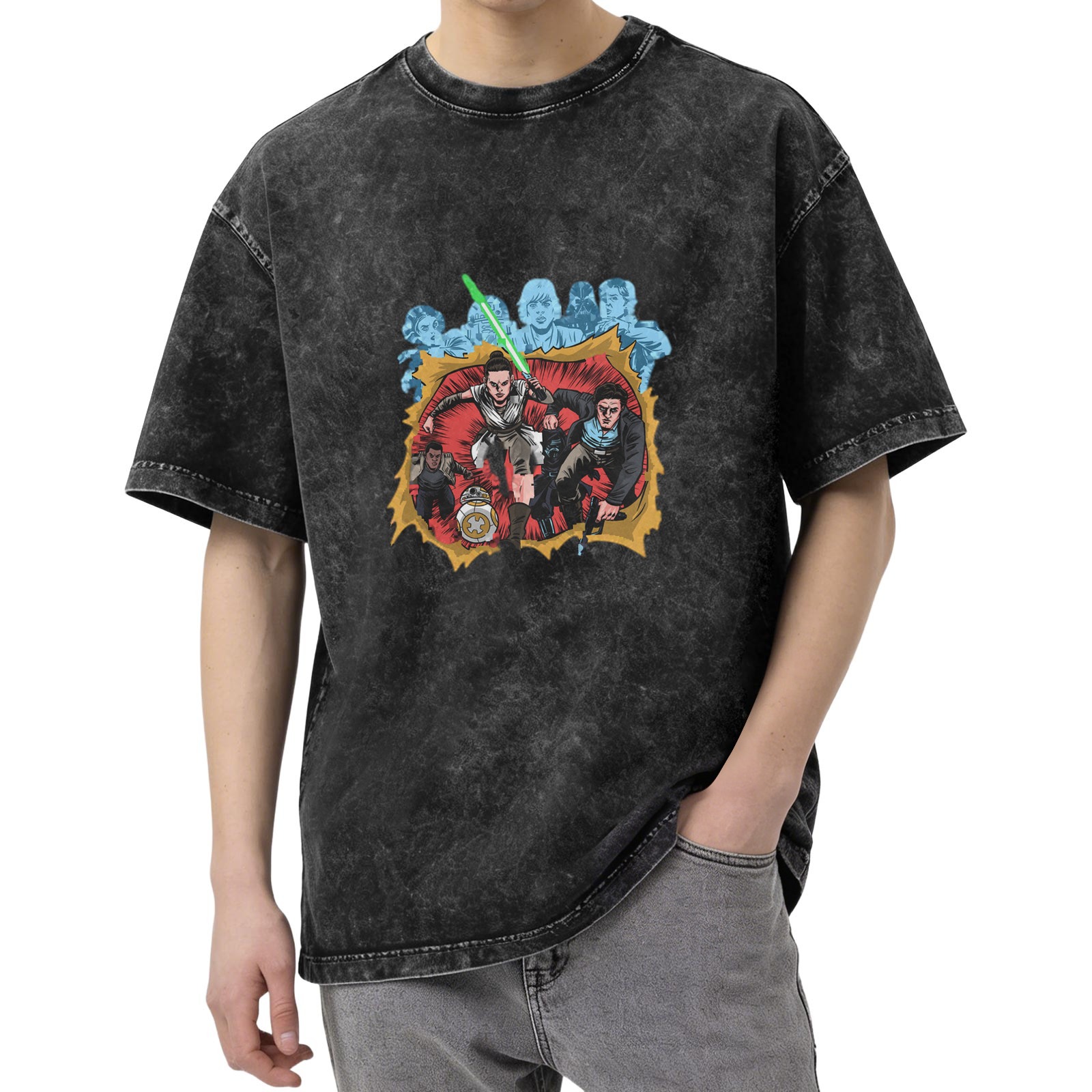 Star Wars Comic Art T-Shirt with Jedi and Characters