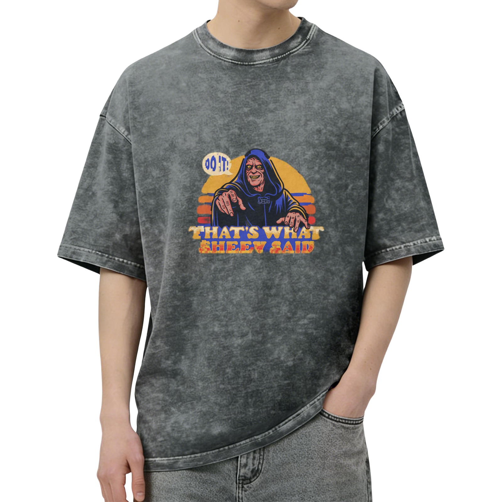 Washed Black T-Shirt with That's What Sheev Said Graphic