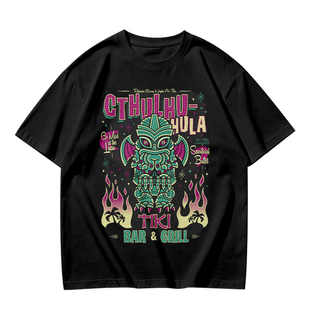 Cthulhu Hula Tiki Bar & Grill Graphic T-Shirt