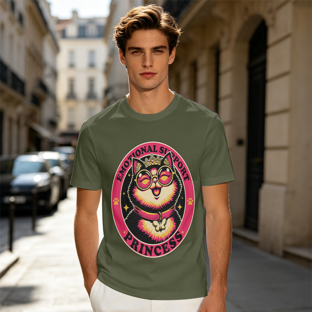 Emotional Support Princess Cat Graphic T-Shirt