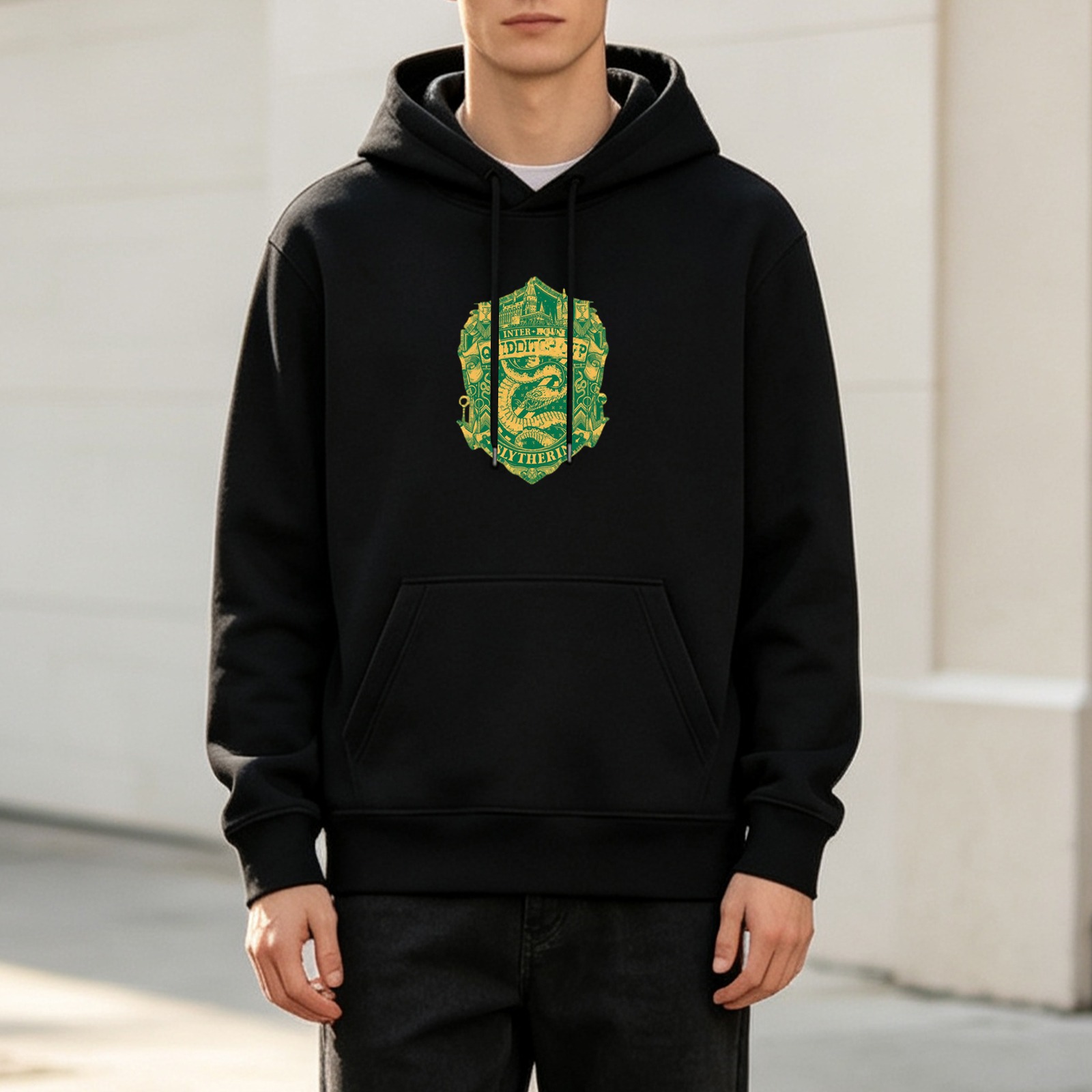 Black Slytherin Crest Hoodie