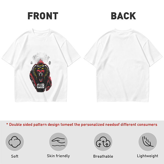Olive Graphic T-Shirt With Demon Head And CLUB Print
