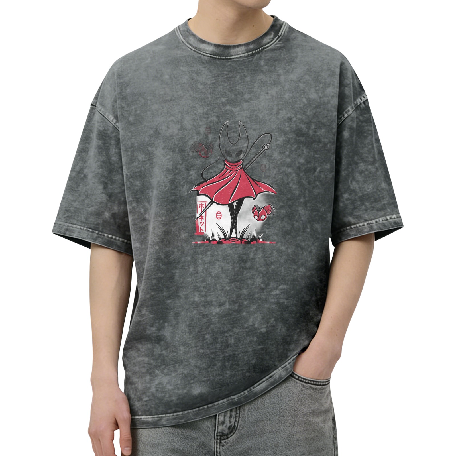 Hollow Knight Hornet Anime Graphic Vintage Wash T-Shirt