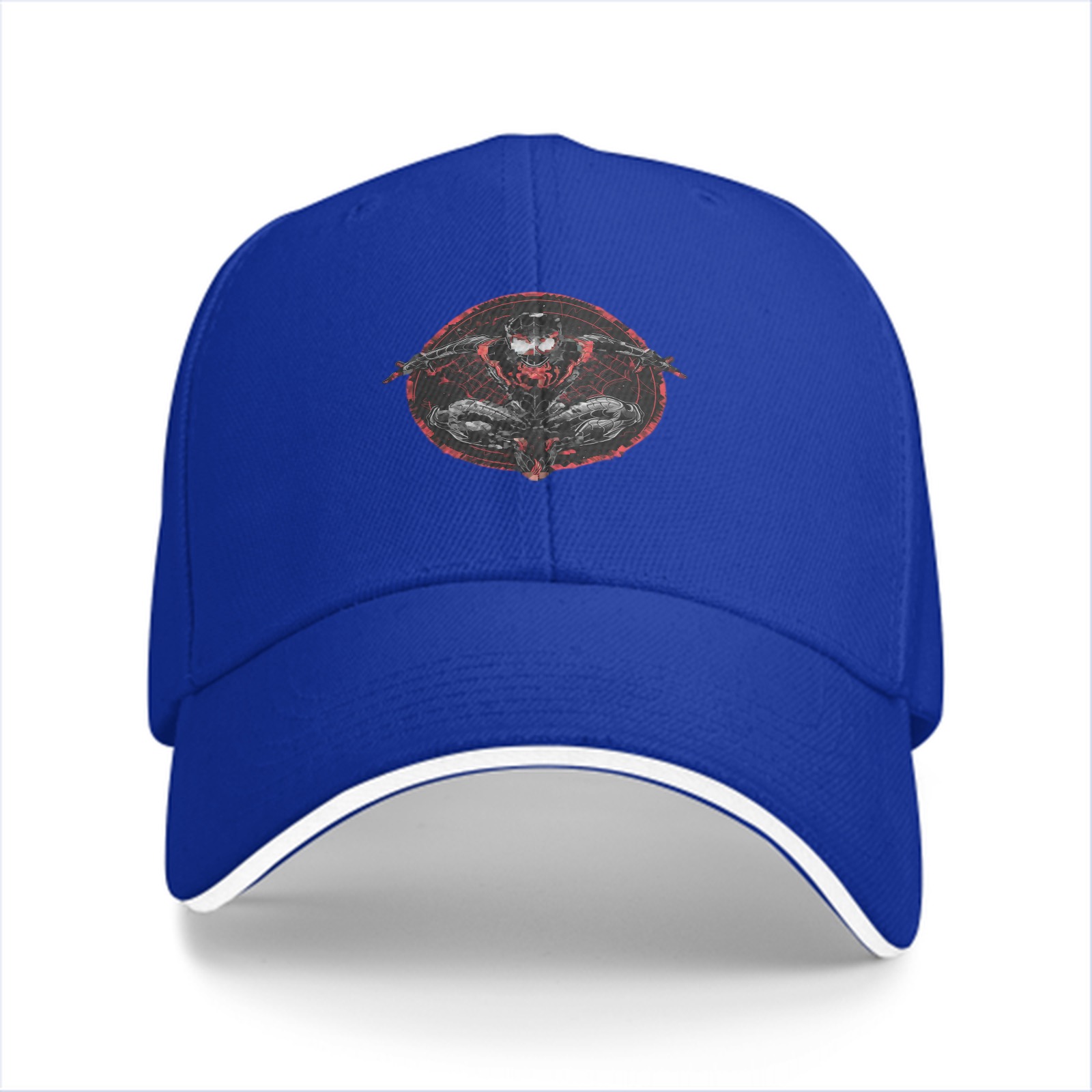 Black Baseball Cap With Spider-Man Graphic Print