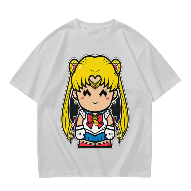 Olive T-shirt with Chibi Sailor Moon Graphic Print