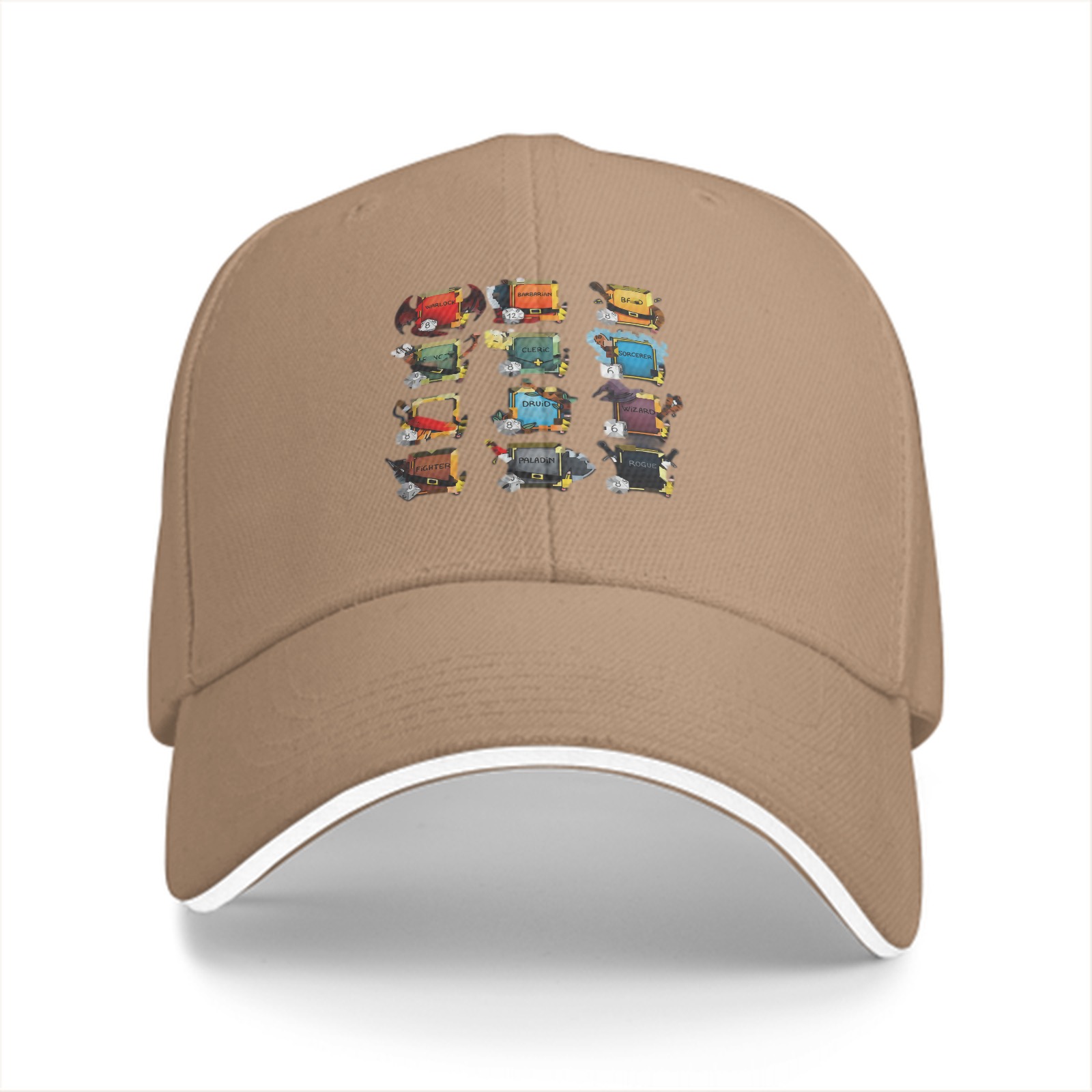 Black baseball cap with fantasy chest design print