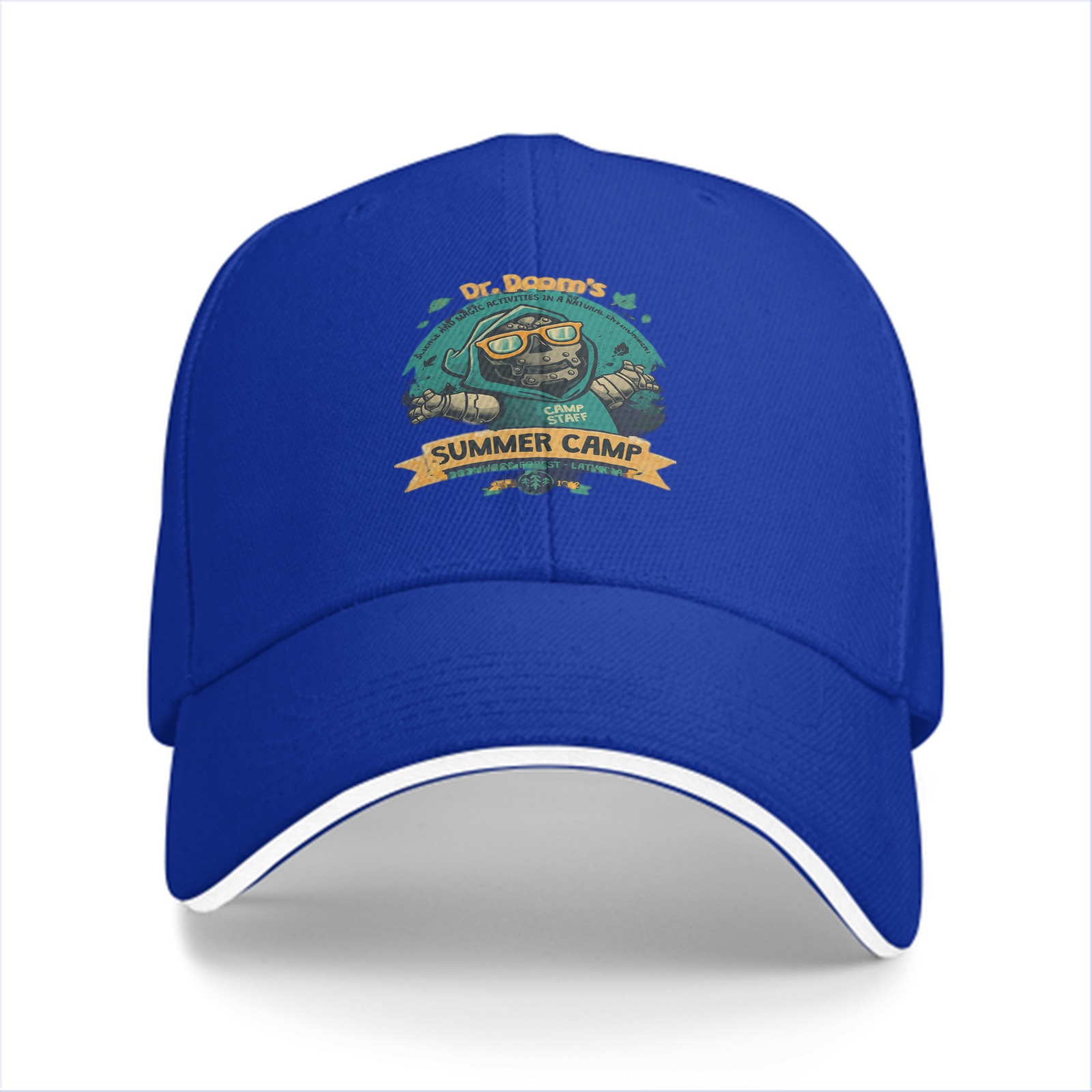 Dr. Doom's Summer Camp Themed Black Baseball Cap