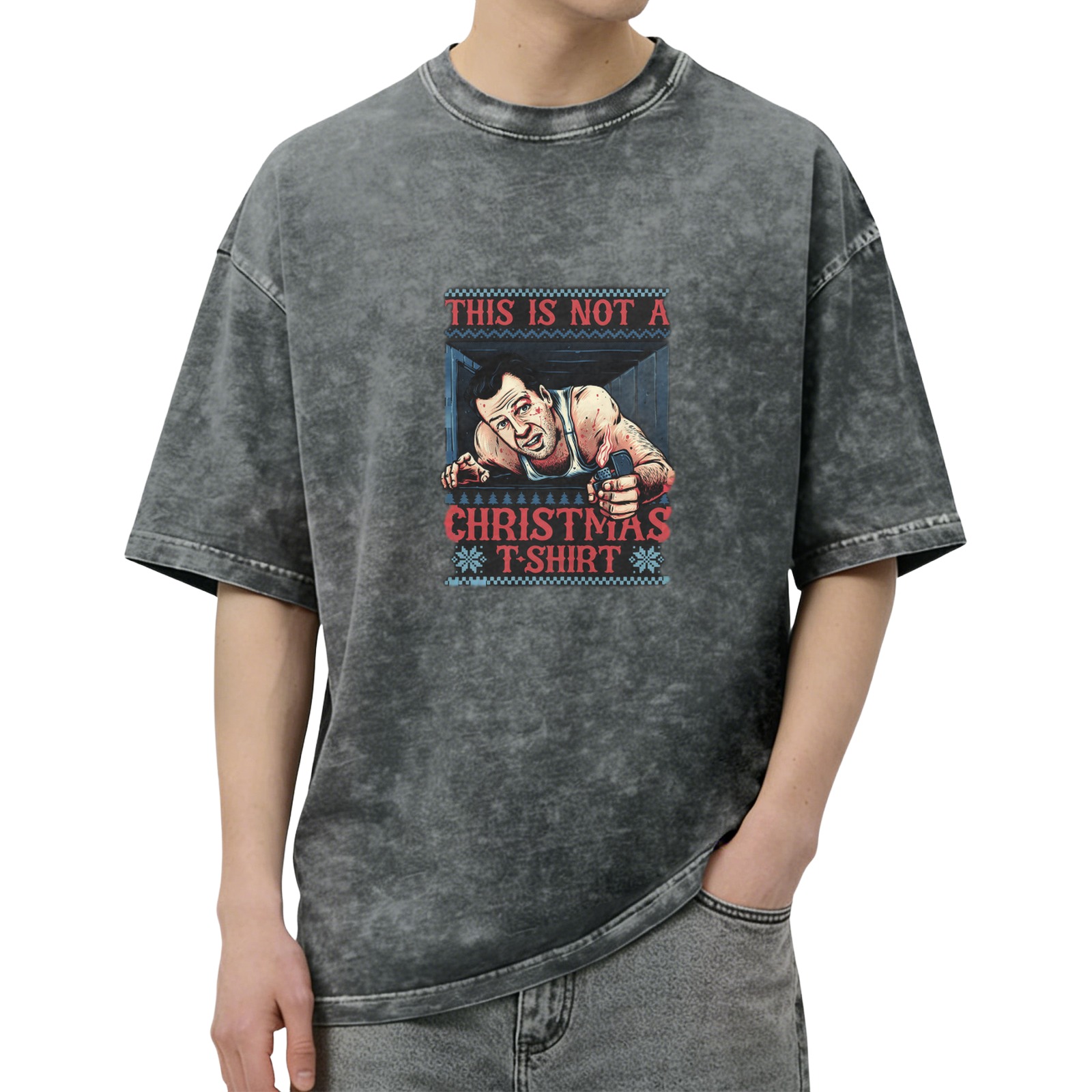 This Is Not A Christmas T-Shirt Die Hard Inspired Acid Wash Tee