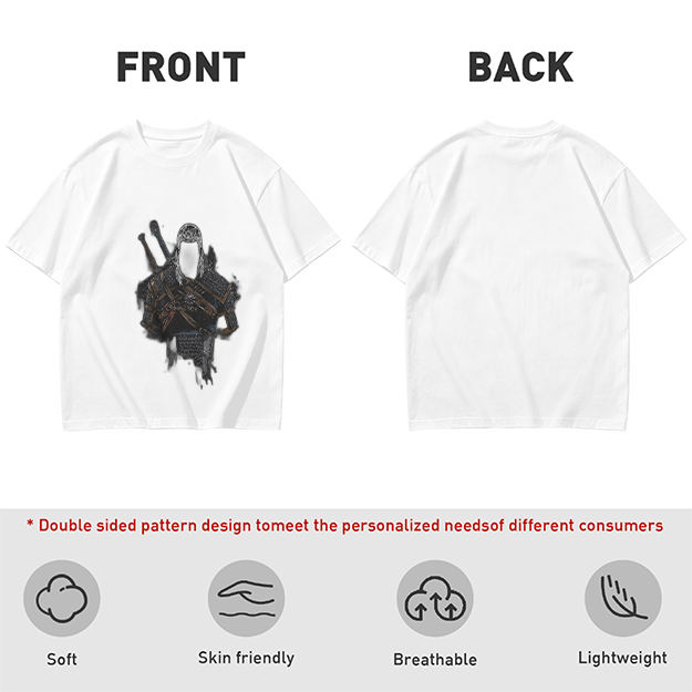 Olive Green T-Shirt With Witcher Inspired Armor Print