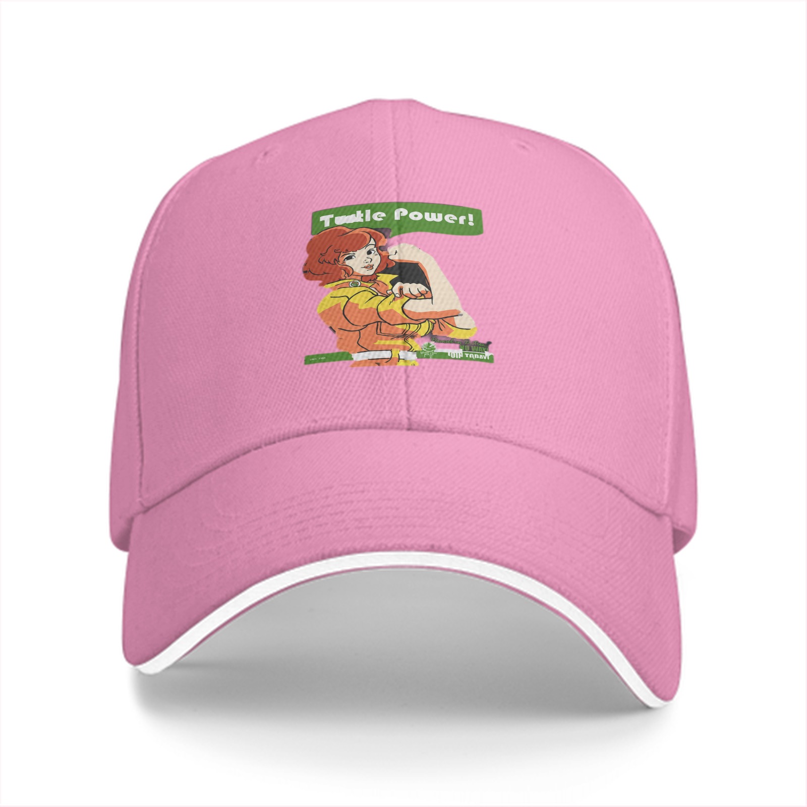 Black Baseball Cap With April O'Neil Turtle Power Graphic