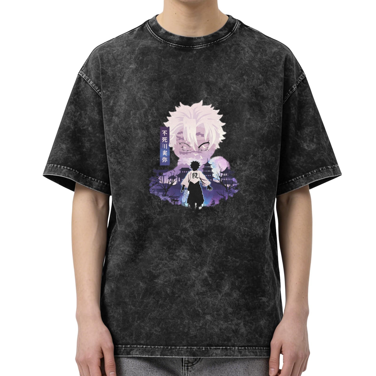 Demon Slayer Anime Character Graphic Vintage Wash T-Shirt