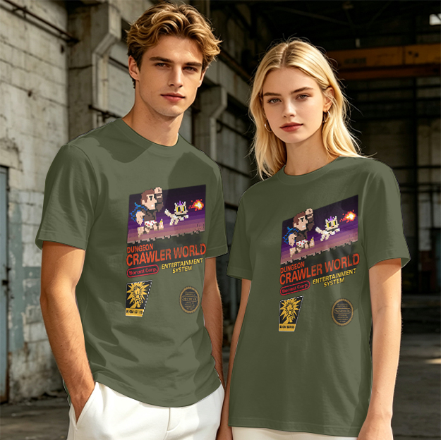 Dungeon Crawler World Retro Pixel Game Graphic T-Shirt