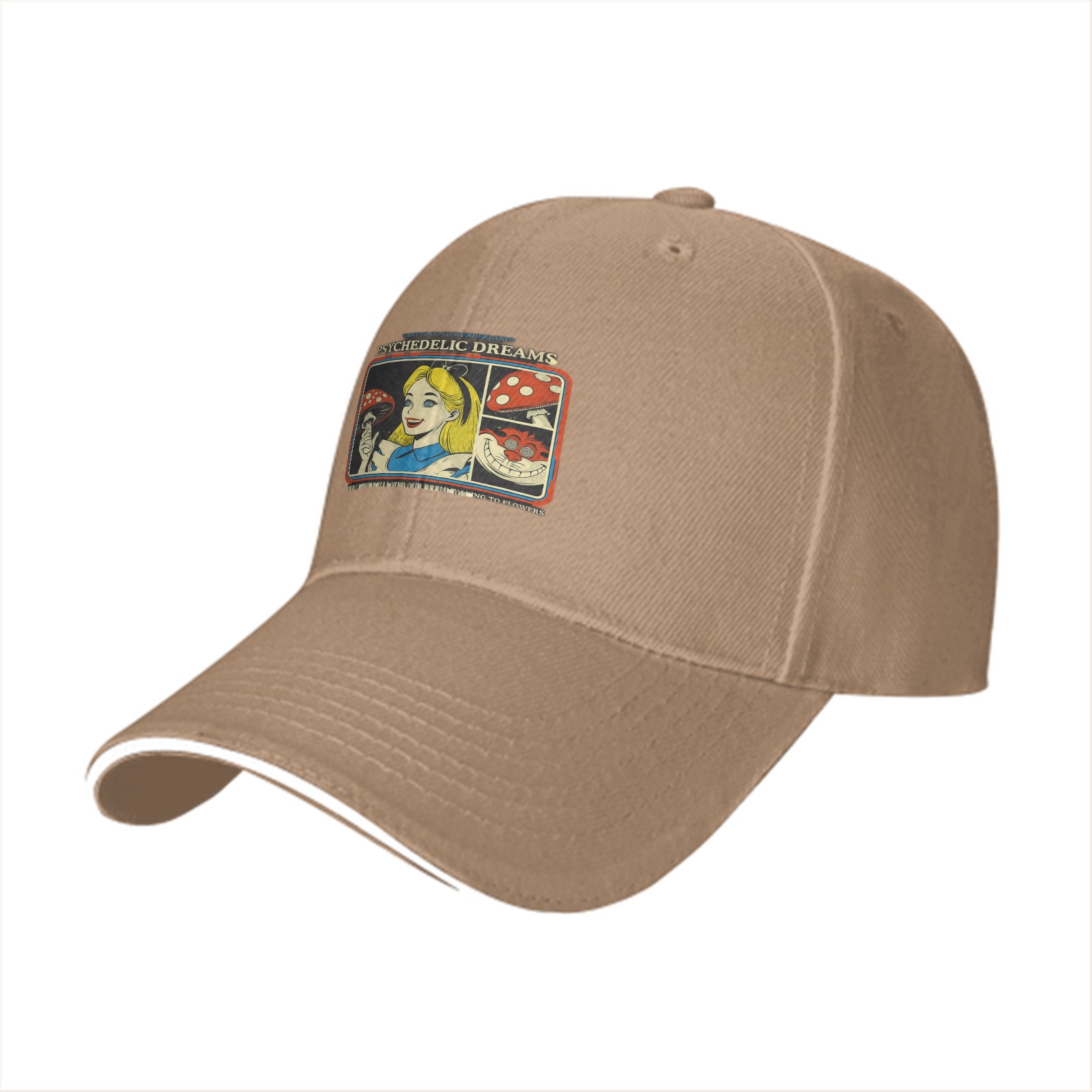 Psychedelic Dreams Alice in Wonderland Graphic Baseball Cap