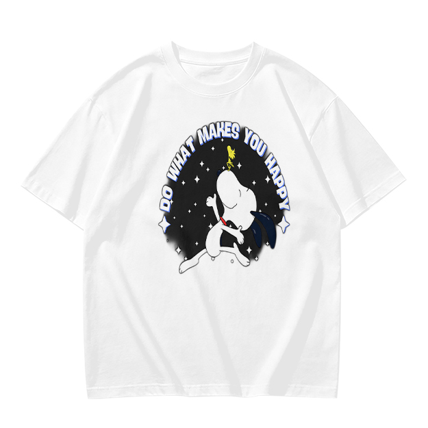 Do What Makes You Happy Snoopy Graphic Olive T-Shirt
